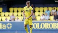 Alberto del Moral celebra un gol con el Villarreal B