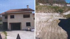 Antes y despu�s del derribo de una vivienda en Xinzo de Limia.
