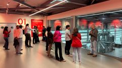 Los integrantes de la visita, en las instalaciones de Hijos de Rivera