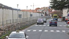 Vista del paseo de Irmandi�os y las obras sobre la muralla del Arsenal. 