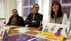 Naya, Ferrero e Eir�s, onte presentando o programa de Nadal.