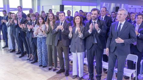 Alfonso Rueda, aplaudido durante el acto del martes en el Gais.