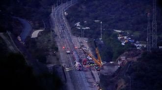Vista general del lugar donde chocaron dos trenes en Adamuz (C�rdoba)