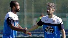 Luisinho, esta maana con Sidnei en Abegondo