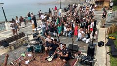 Concierto de Baliza, durante la sesión vermú de ayer en Caión