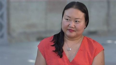 Hanya Yanagihara, durante un momento de la entrevista que concedi a TVE para promocionar su libro.