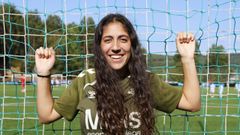 La jugadora de As Celtas Nerea Cuquejo, en las instalaciones de A Madroa.