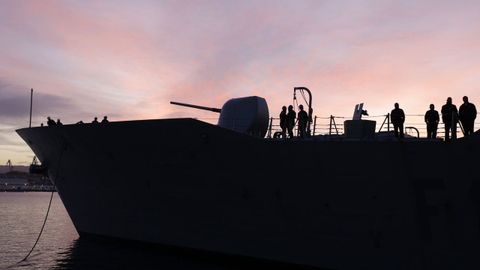 Vista de la Almirante Juan de Borb�n tras regresar de una misi�n internacional.
