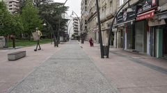 El parque de San L�zaro, libre de terrazas debido al estado de alarma
