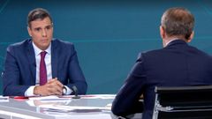 S�nchez, en un momento del debate, con gesto apesadumbrado