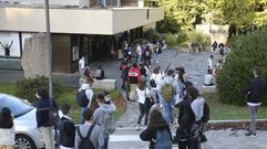 Imagen del exterior de la Facultade de Econ�micas e Empresariais el primer d�a del actual curso escolar