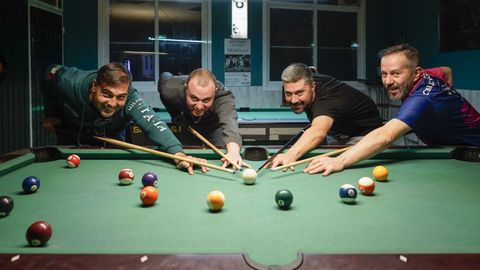 Marcos Rivera, Hugo Fern�ndez, Rub�n Prieto y Charly Francisco Parejo, ante la mesa del Jazz 8