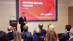 Francisco Cenador, durante la presentaci�n de la nueva imagen del grupo en A Coru�a. 