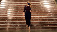 Yolanda D�az, la pasada semana tras su reuni�n con Feijoo