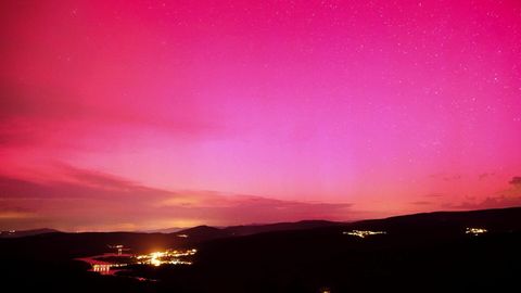 La aurora boreal, vista desde el observatorio de A Veiga, en Ourense