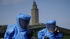 Simulacro de amenaza de bomba en la Torre de H�rcules