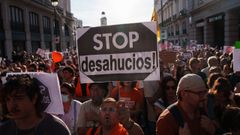 Imagen de la manifestaci�n en Madrid el pasado mes de septiembre para denunciar el desahucio de Maricarmen Abascal.