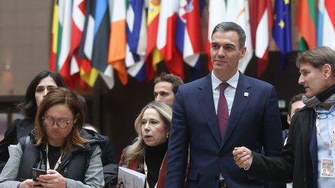 Pedro Snchez, antes de dar la rueda de prensa que ofreci en Bruselas