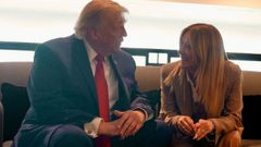 Donald Trump y Georgia Meloni, en la cumbre del G7