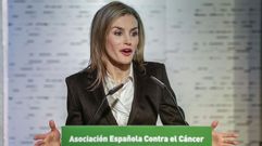 La reina Letizia durante su intervenci�n en un foro organizado por la Asociaci�n Espa�ola contra el C�ncer. 