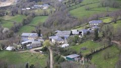 Vista aérea de ,as aldeas de Vilarce y O Castiñeiro, que pasan de suelo rústico a núcleo rural