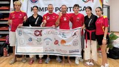 Integrantes del equipo pobrense que viajaron con la selecci&oacute;n espa&ntilde;ola a la localidad lusa.