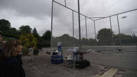 Inauguración de la jaula de drones montada en el campus de Lugo