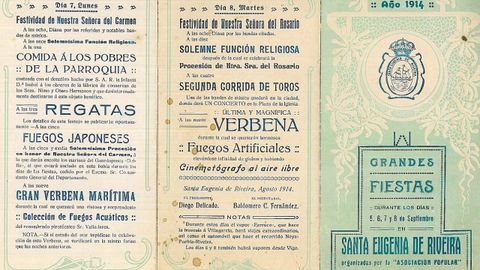 Parte del programa de las fiestas de Ribeira del 5 al 8 de septiembre de 1914, con corrida de toros.