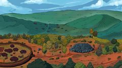 Una infograf�a realizada por Mar�a �lvarez Fern�ndez y Carlos Otero muestra la situaci�n de la hipot�tica aldea del Neol�tico (a la izquierda), a una veintena de metros del monumento de A Muradella, al que se atribuye una antig�edad de cerca de 5.000 a�os