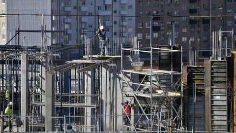 Trabajador de la construccin en una obra en curso