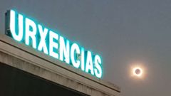 Vista del eclipse desde Urgencias del Lucus Augusti, donde notaron un descenso muy llamativo de pacientes coincidiendo con las horas previas y el momento de esplendor del fen�meno.