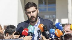 El diputado en la Asamblea de Murcia y expresidente de Vox en esta comunidad, Jos� �ngel Antelo, el pasado viernes en una declaraci�n a los medios en Molina de Segura.