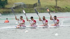 El K4 que integran, junto a Del R�o y�Graneri, los gallegos Carlos Ar�valo y Rodrigo Germade, en la popa de la embarcaci�n. En Poznan, Marcus Cooper sustituir� a Graneri.