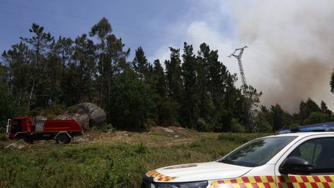 La zona del incendio, el domingo por la tarde