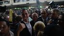 Juan Guaid�, a su llegada al Aeropuerto Internacional de Maiquet�a Sim�n Bol�var