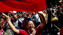 Celebraci�n en Caracas por el retorno de Ch�vez