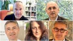 Arriba, David Posada y Jes�s Salgado. Abajo, Ricardo Cao, Aurora Grandal y Fernando Obelleiro.