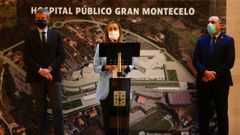 Los conselleiros Alfonso Rueda, Ethel V�zquez y Julio Garc�a Comesa�a, este lunes, en Pontevedra