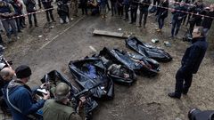 Cuerpos recuperados de las calles de Bucha.