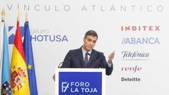 Pedro S�nchez, durante su intervenci�n en el Foro La Toja