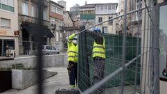 Inicio de las obras de instalacin del nuevo pavimento en Doctor Goyanes