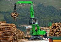 En la fotograf�a, operaciones con productos forestales en el puerto exterior de Ferrol. 