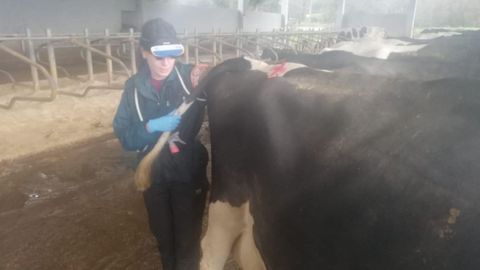 Meritxell González se siente satisfecha con su trabajo en explotaciones ganaderas