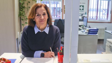 Manoli Grueiro, retratada en la conserjer�a de la Polit�cnica de Esteiro