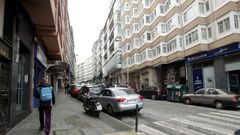 La calle Santiago de Guayaquil del ensanche compostelano, en una imagen de archivo.