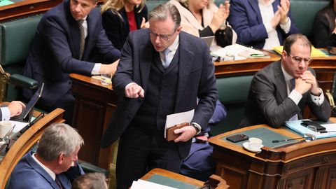 El primer ministro belga, Bart de Wever, este jueves en el Parlamento.