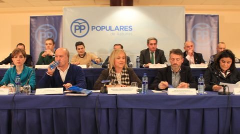 La Junta directiva del PP de Asturias en la convocatoria del 17 congreso