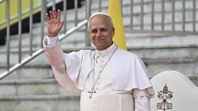 El papa Le�n XIV en una visita a Guinea Ecuatorial en abril