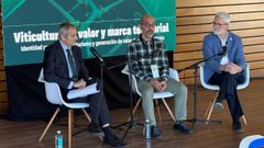 Agust�n Riob�, del C�rculo de Empresarios de Galicia, Eladio Otero, del Igape, y Severino Rodr�guez de la asociaci�n Ribeira Sacra Next 