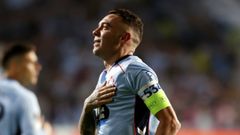 Iago Aspas, celebrando un gol con el Celta ante el Niza en la Fase Liga de la Europa League.